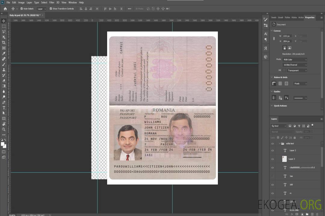 Passeport ROUMANIE version 2 template